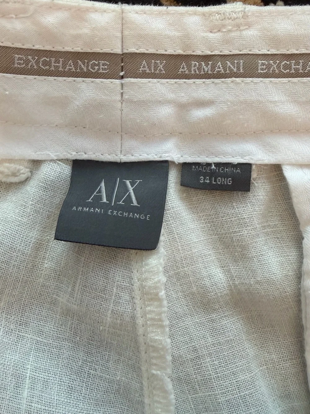 Armani Exchange Men's Wide-Leg Linen-Blend Pants in Light Beige